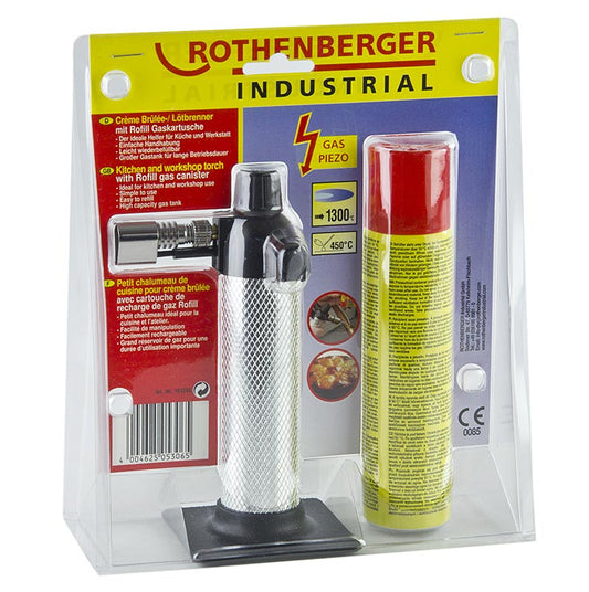 Compact gas burner mini with included cartridge for lighting, ideal for outdoor use