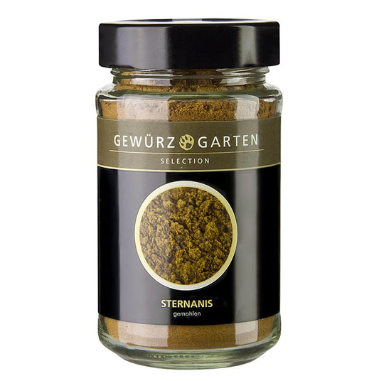 Gemalen 100g Gewürzgarten steranijs verpakt in een handig potje