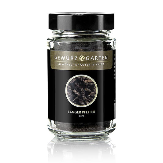Kleurrijke illustratie van Spice Garden Lange Peper - Balinees, Bengaals, Spaanse peper, 90 g in een verpakking