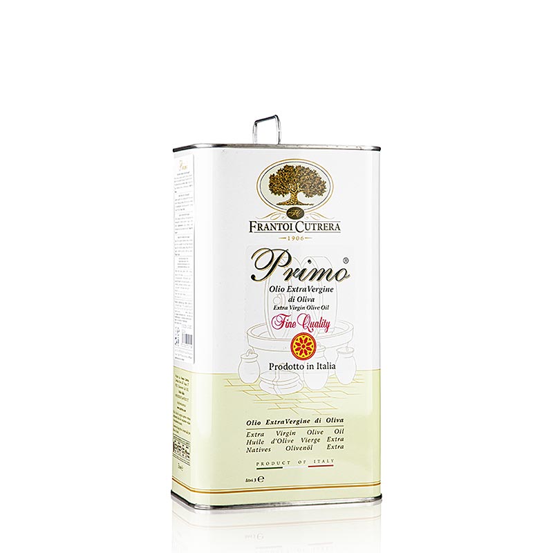 Extra vierge olijfolie van eerste persing, Frantoi Cutrera Primo Monti Iblei, 100% Tonda Iblea, 3 liter - heerlijke en hoogwaardige olijfolie uit Sicilië