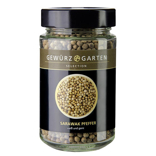 Foto van Gewürzgarten Sarawak peper, een witte, hele, 150 g verpakking van hoogwaardige kwaliteit