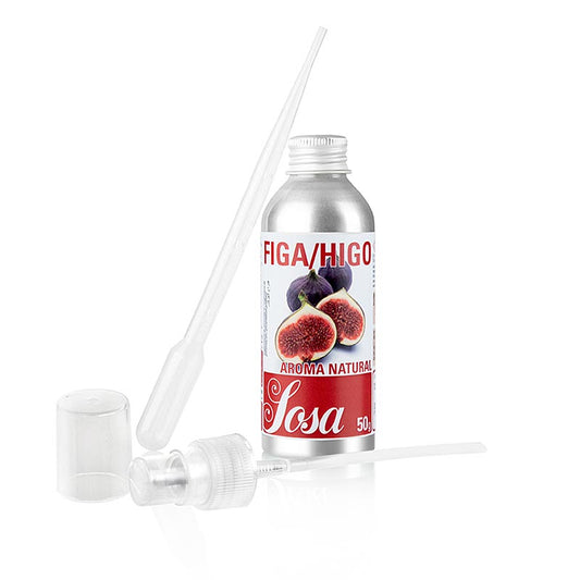 Natuurlijk vijgenaroma, vloeibaar, 50 g - hoogwaardig product van Sosa uit Spanje, intens van smaak, geleverd met pipet en verstuiver