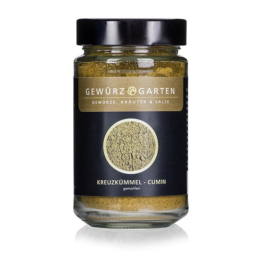 Gemalen komijn van Gewürzgarten, verpakt in een 90 gram verpakking