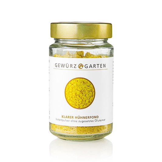 Gewürzgarten heldere kippenbouillon, instant poeder, zonder toegevoegde glutamaat, 160 g - productafbeelding met natuurlijke ingrediënten en zonder kunstmatige toevoegingen