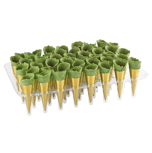 Mini-hoorntjes goud, neutraal, groen, ø 2,5x7,5cm, 1,3 kg, 180 stuks