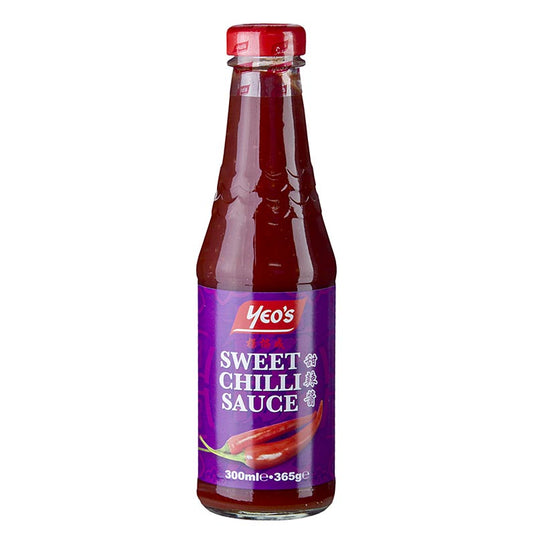 Chilisaus, zoet, Yeo's, 300 ml - een heerlijke, pittige saus voor het op smaak brengen van gerechten