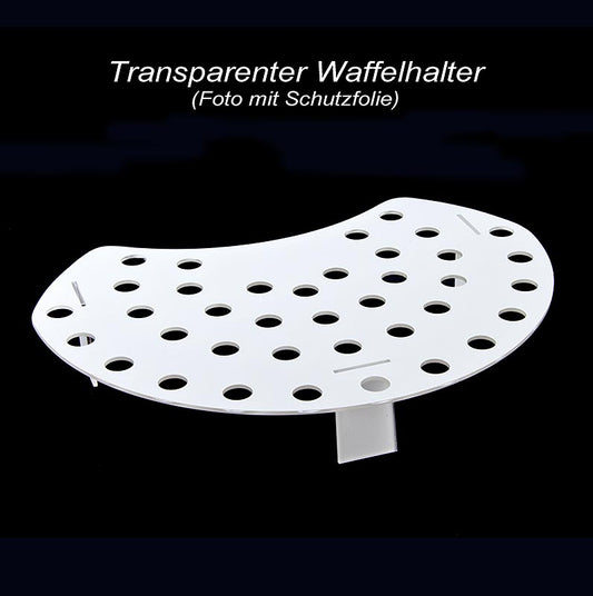 Mini-wafelhoorntjeshouder, plexiglas lichtgrijs, schilderspalet, voor 38 hoorntjes, 1 stuk
