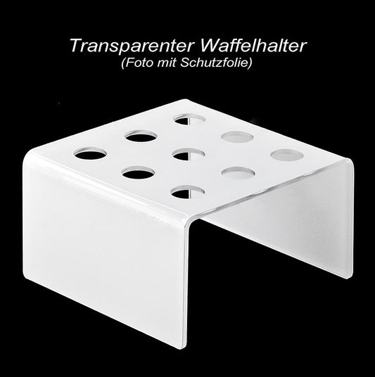 Mini-wafelhoorntjeshouder, lichtgrijs plexiglas, vierkant, voor 9 hoorntjes, 1 stuk