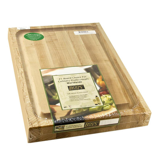 Houten snijplank van Boos Block gemaakt van esdoornhout, 51x38x6cm, met afvoergoot