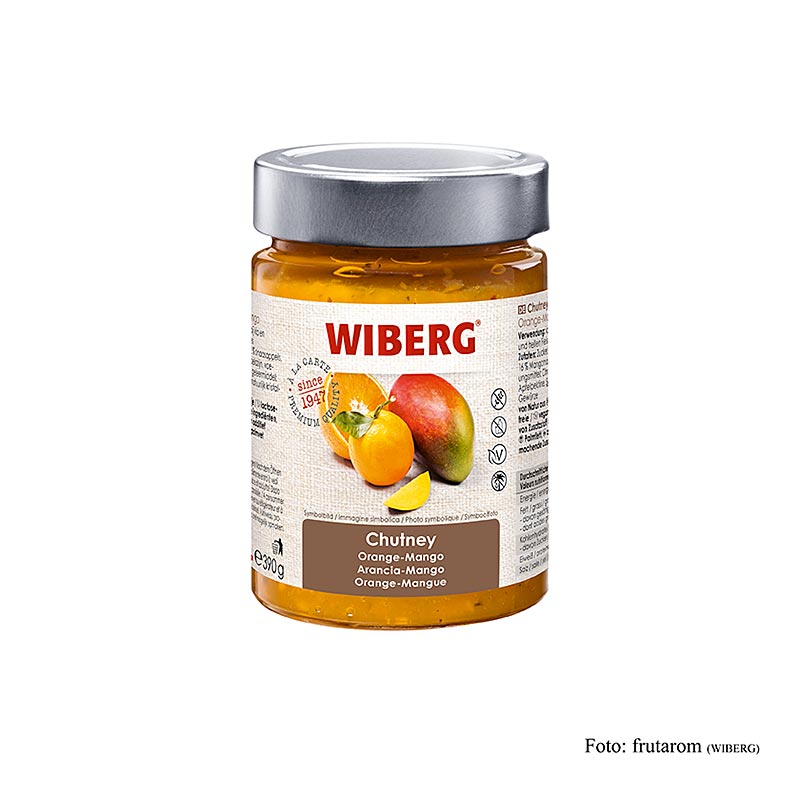 WIBERG Sinaasappel-Mango Chutney, 390 g - Heerlijke zoete en pittige chutney met sinaasappel en mango smaak