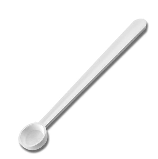 Plastic wit Stevia maatschepje van 0,10 ml volume, verpakt in 10 stuks