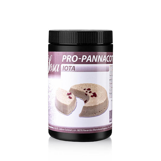 Pro Pannacotta (carrageen), stabilisator, E 407, 800 g productverpakking op een witte achtergrond