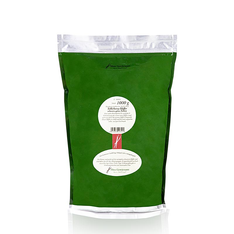 Tellicherry-peper, zwarte peper, heel, Altes Gewürzamt, 1 kg