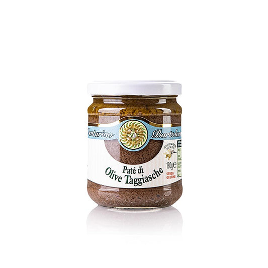 Zwarte Olijfpasta - tapenade gemaakt van Taggiasca olijven, Venturino, 180 g, ideaal als smaakvolle toevoeging aan gerechten en hapjes