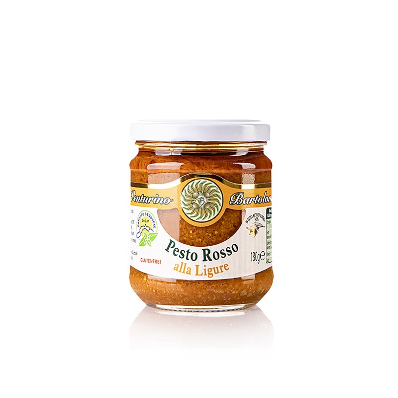 Pesto Rosso, saus met basilicum, tomaten en noten, Venturino, 180 g, perfect voor het verrijken van pasta, salades en sandwiches