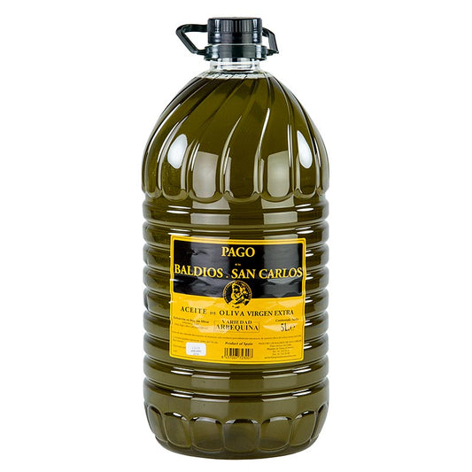 Extra olijfolie van eerste persing, Pago Baldios San Carlos, 100% Arbequina, 5 liter - kwalitatieve olijfolie van eerste persing uit Spanje