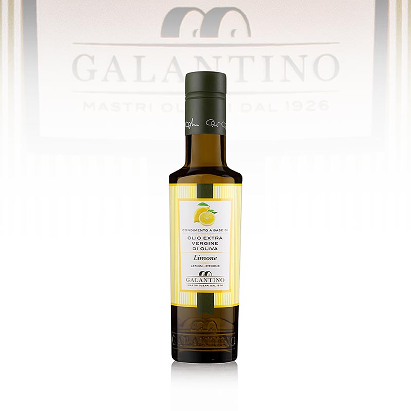 Extra vierge olijfolie van Galantino met citroensmaak, 250 ml fles
