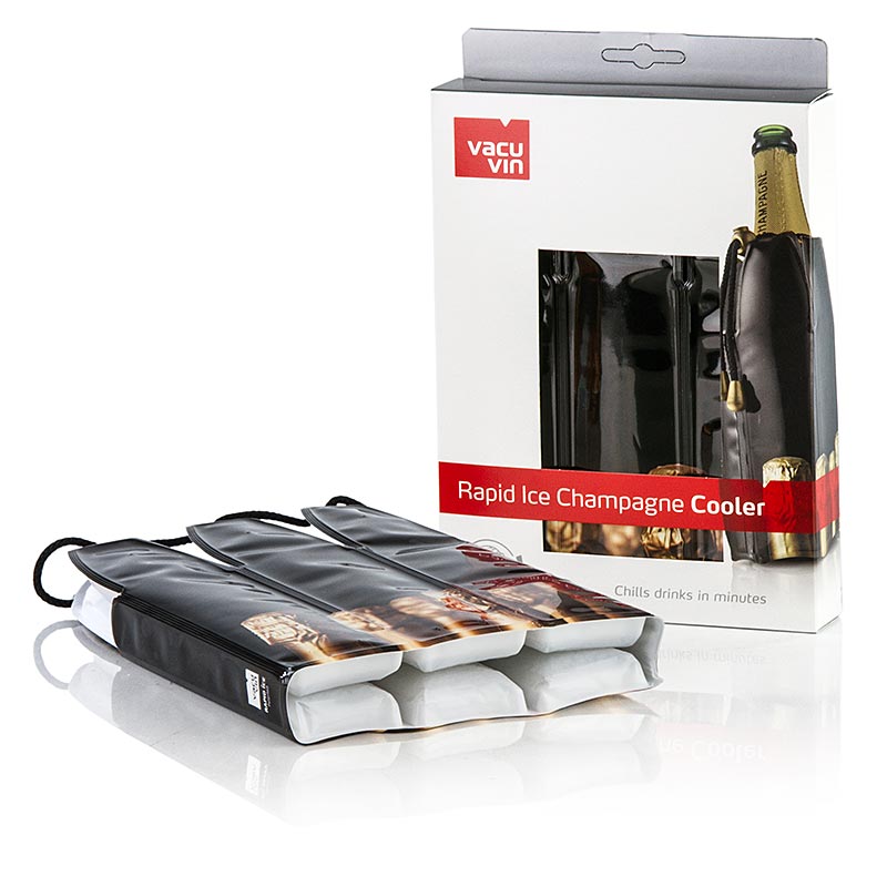 Vacu Vin koelmanschet voor champagneflessen, zwart, 1 stuk