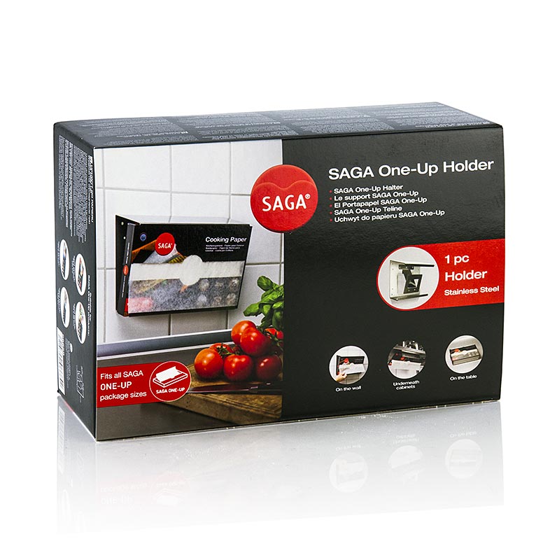 Saga One-Up houder, voor Saga-dispenser, van roestvrij staal, magnetisch, 1 stuk