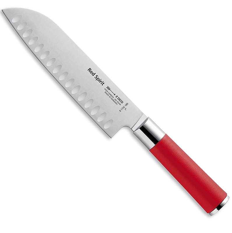 Serie Red Spirit, 18cm Santoku knife with scalloped edge, by DICK