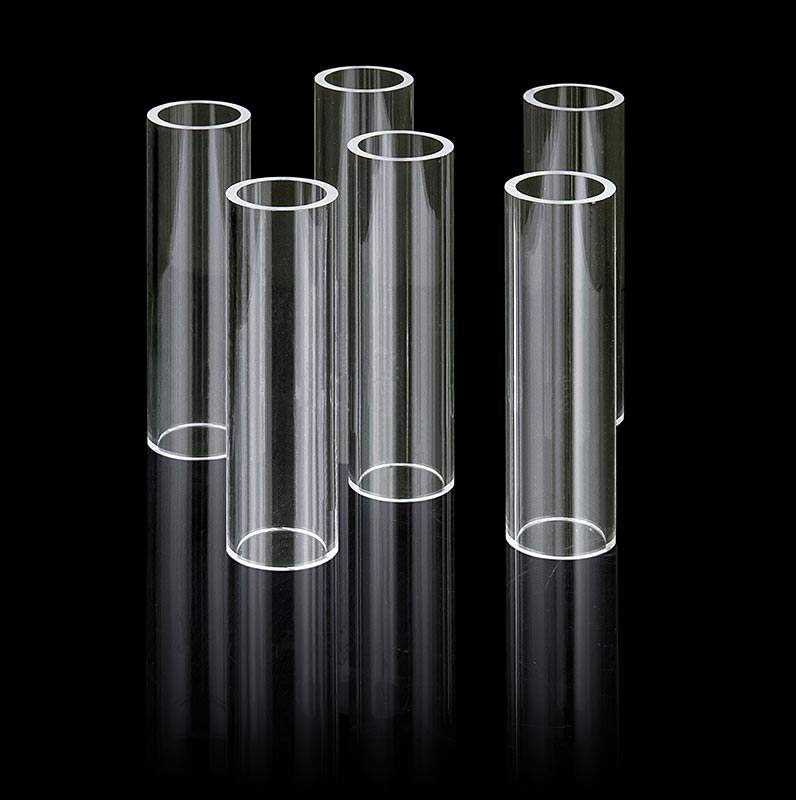 Vergulde Fillini Maker acryl glazen buizen, met een diameter van 30mm en een hoogte van 100mm, verpakt in een set van 6 stuks