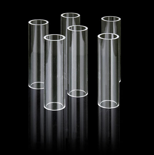 Vergulde Fillini Maker acryl glazen buizen, met een diameter van 30mm en een hoogte van 100mm, verpakt in een set van 6 stuks