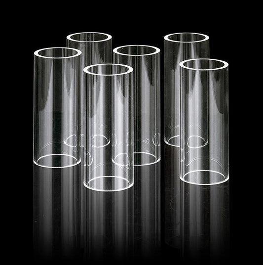Acryl glazen buizen van ø 40mm en 95mm hoogte, perfect voor het maken van Fillini, set van 6 stuks