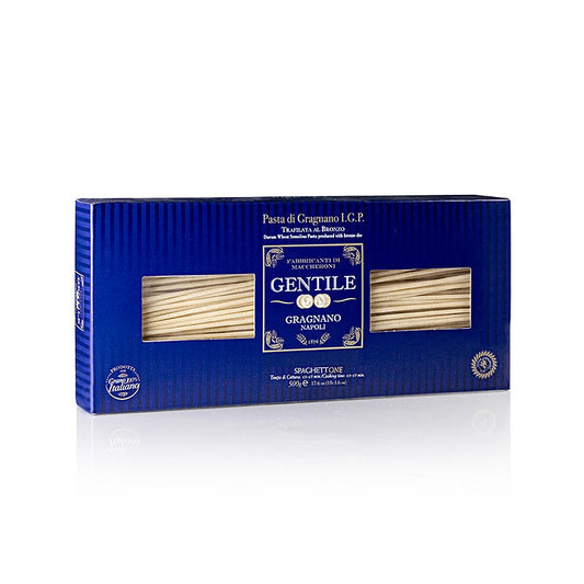 500 gram verpakking van Pastificio Gentile Gragnano IGP - Spaghettone, brons getrokken