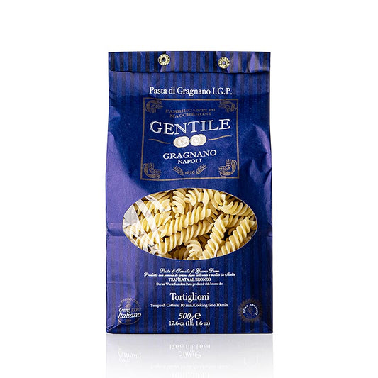 Pasta van Pastificio Gentile Gragnano IGP - Tortiglioni, met bronzen extrusie, 500 g