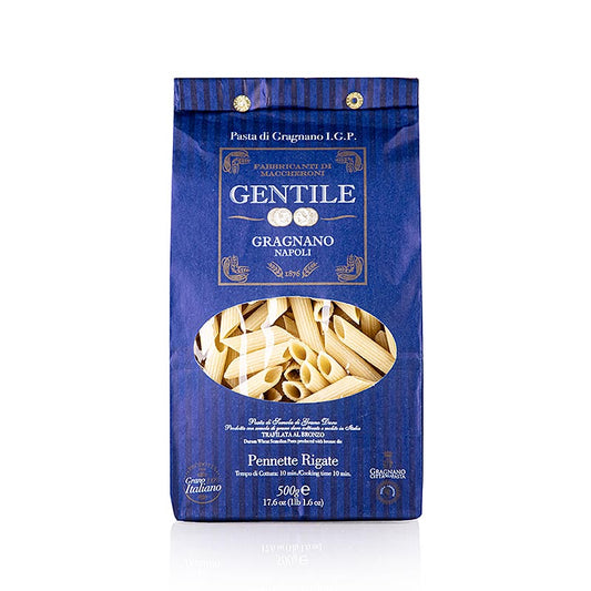 500 g Pastificio Gentile Gragnano IGP - Pennette rigate, brons getrokken