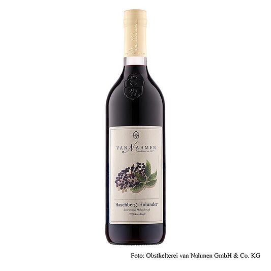 Haschberg vlierbessensap, 100% puur sap, van Nahmen, biologisch, 750 ml