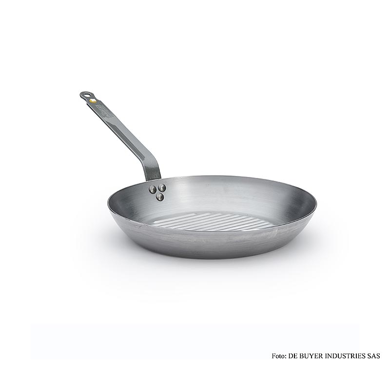deBUYER "Mineral B Element" ijzeren pan met grillbodem, ø 32 cm, 4,2 cm hoog, 1 stuk