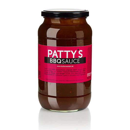 Patty's BBQ-saus, gemaakt door Patrick Jabs, 900 ml, een heerlijke saus perfect voor bij de barbecue