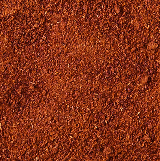 Gemalen Spaanse Habanero peper met een scherpte van 175-200 duizend Scoville-eenheden, afkomstig uit de Verenigde Staten, in een verpakking van 500 gram
