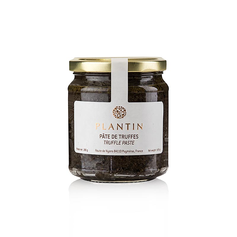 Truffelpasta, zwart, van 70% Aziatische truffel, Plantin, 280 g