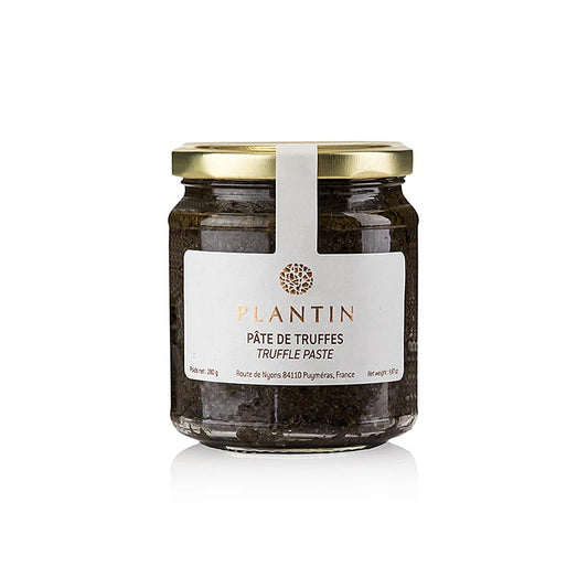Truffelpasta, zwart, van 70% Aziatische truffel, Plantin, 280 g
