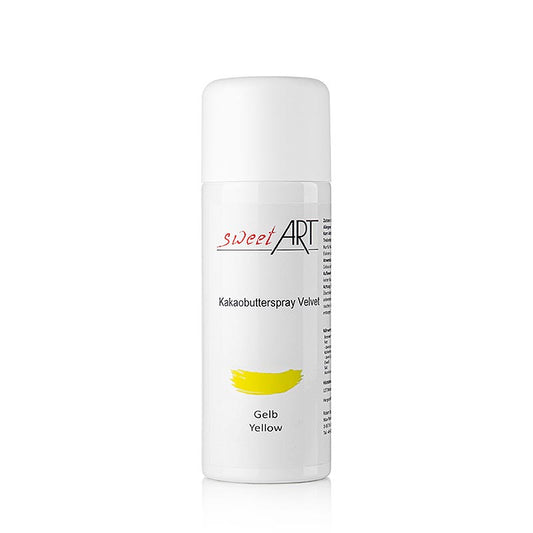 Cacaoboter spray, fluweel/velours effect, geel, Sweet Art, 400 ml