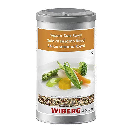 Wiberg Sesam Royal, met zeezout en nori algen, 600 g - Een heerlijke mix van sesam, zeezout en nori algen in een handig formaat van 600 gram