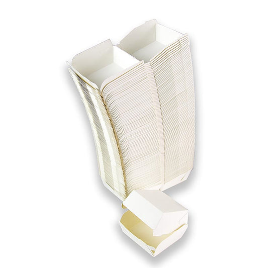 Hamburgerkartonnen dozen, wit, 90x80x50mm, 100% Chef, 100 stuks