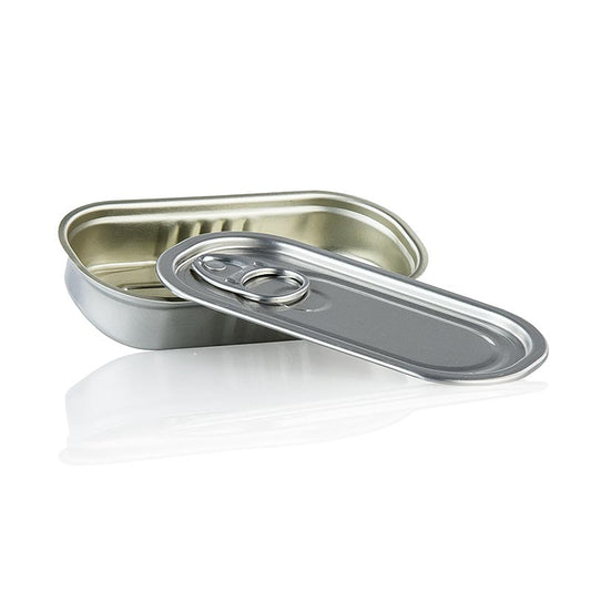 Rechthoekige aluminium kan met zuurbestendige deksel, ideaal voor het vullen, 105x50x20mm, 60ml, 1 stuk