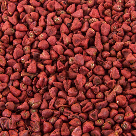 Annatto zaden, afkomstig van de orlean struik, verpakt in een zak van 1 kg