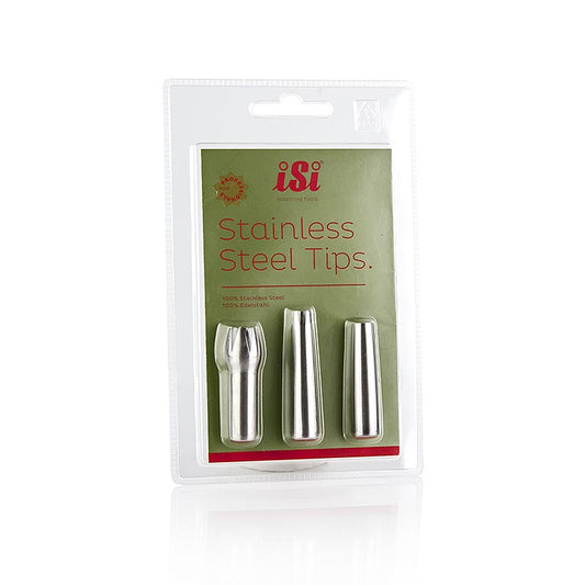Schroefgarneermondstukset van roestvrij staal, recht, tulp + ster mondstuk, 3 stuks