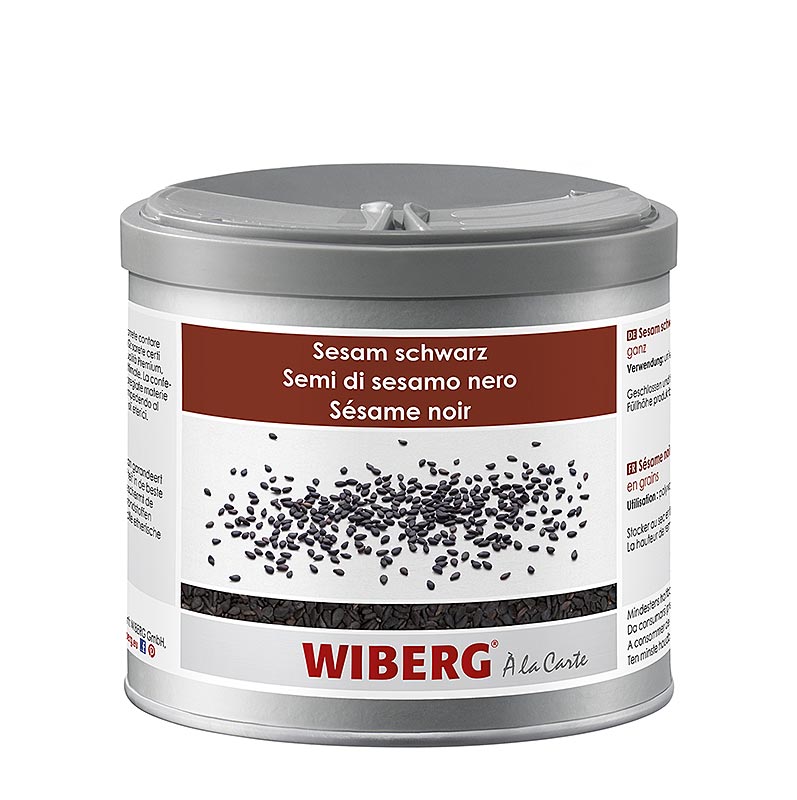 Alt text: Wiberg sesamzaad, zwart, 300 g - high-quality black sesame seeds in a 300g package