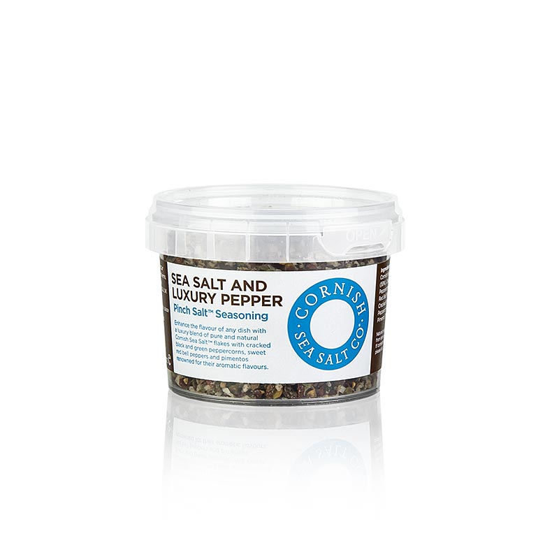 Cornish zeezout, zeezoutvlokken met peper uit Cornwall/Engeland, 60 g
