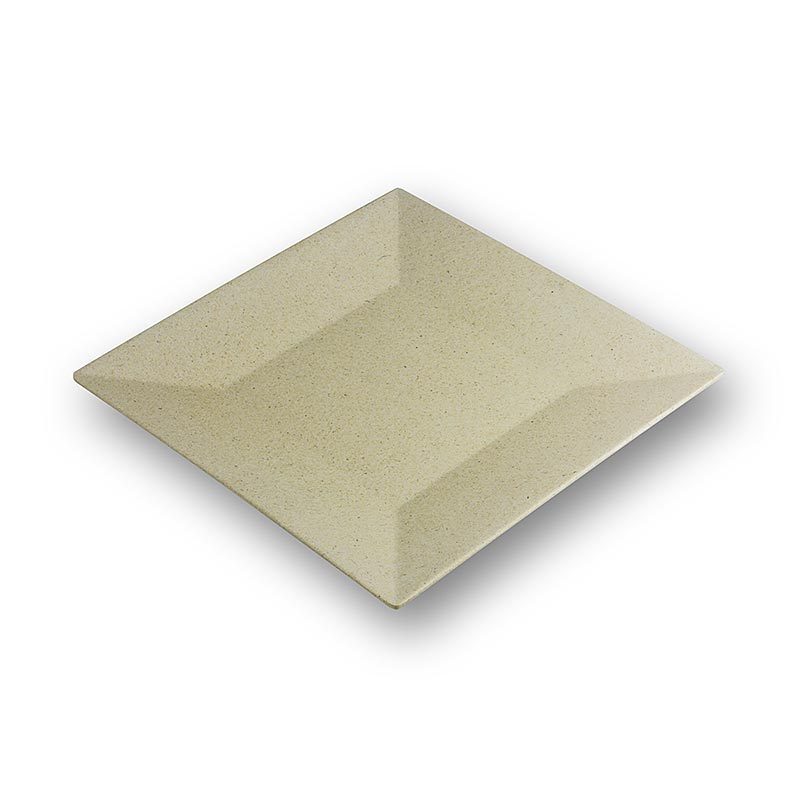 Herbruikbare bamboe houten bord, crème, vaatwasmachinebestendig, 23x23 cm, 1 stuk