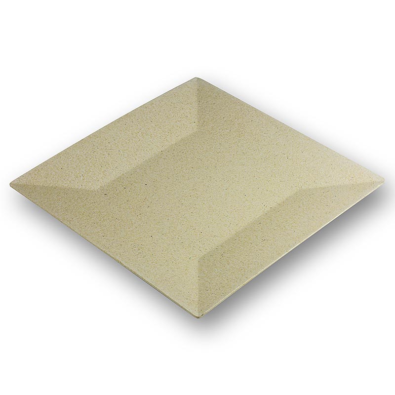 Herbruikbaar bamboe bord, crème, vaatwasmachinebestendig, 28x28 cm, 1 stuk