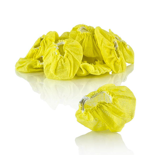 Pack of 100 original lemon stretch wraps in yellow color with elastic band