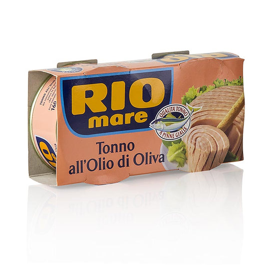 Tonijnfilets, in olijfolie, Rio Mare, 320 g, 2 x 160 g - hoogwaardige tonijnfilets in olijfolie, verpakt in handige dubbele verpakking van 2 x 160 g