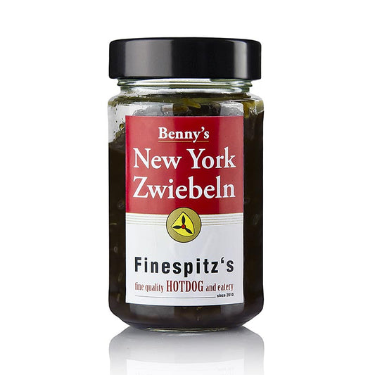Finespitz's New York uien, gekarameliseerd, 225 g - Heerlijke gekarameliseerde uien uit New York, perfect voor op burgers, sandwiches en salades