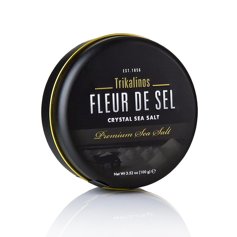 Hand-harvested Fleur de Sel from Trikalinos in Greece, 100g packaging
